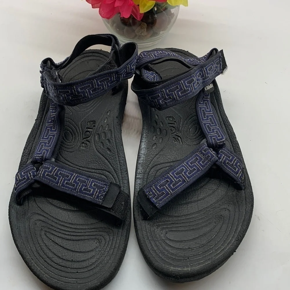 Teva Hurricane Black Blue Sport Hiking Sandal 6640 - Sz 12. MS1346C